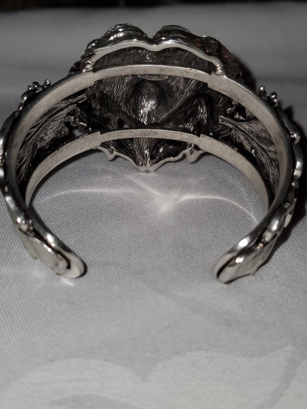Kirks Folly Lion Head Silver Tone Statement Cuff Bracelet - Picture 5 of 5